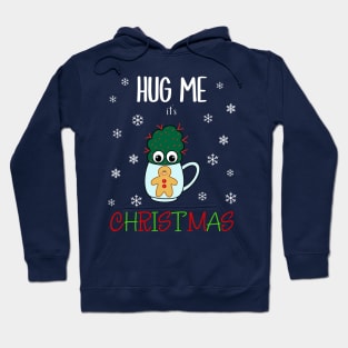 Hug Me It's Christmas - Small Cactus With Red Spikes In Christmas Mug Hoodie